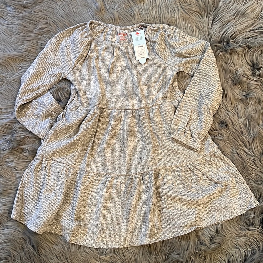 NWT Waffle Texture Heather Gray Dress with Pockets